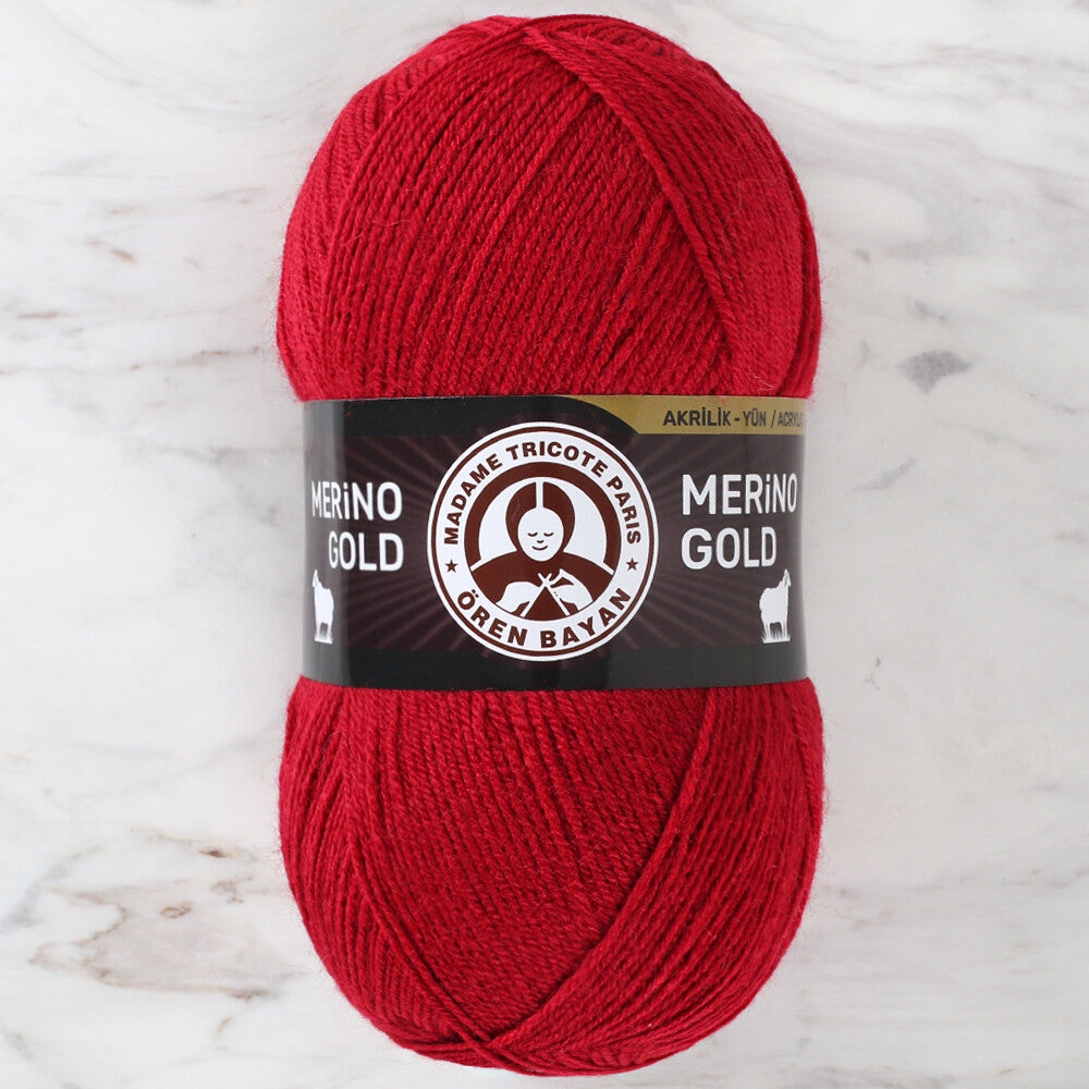 Örenbayan Merino Gold Kırmızı El Örgü İpi - 034